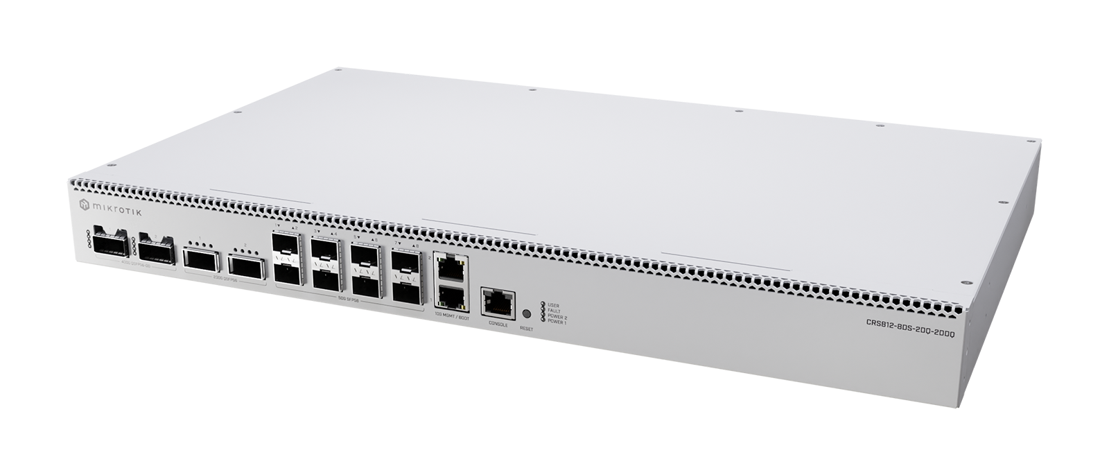MikroTik CRS812 DDQ switch L3 2x QSFP-DD (400G), 2x QSFP56 (200G), 8x SFP56 (50G), 2x 10GE