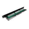 Solarix SX24L-5E-UTP-BK-N patch panel Rack 19" 1U 24x RJ45 kat. 5e UTP z listwą