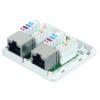 Solarix SX288-5E-STP-WH natynkowe gniazdko ekranowane kat. 5e, 2x RJ45