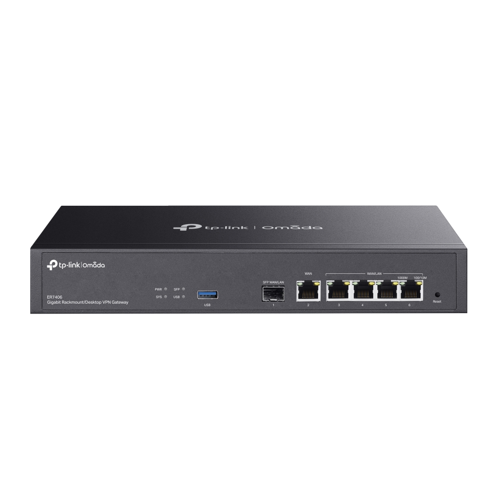 TP-Link ER7406 gigabitowy router VPN Omada 5x GE, 1x SFP, 1x USB3.0