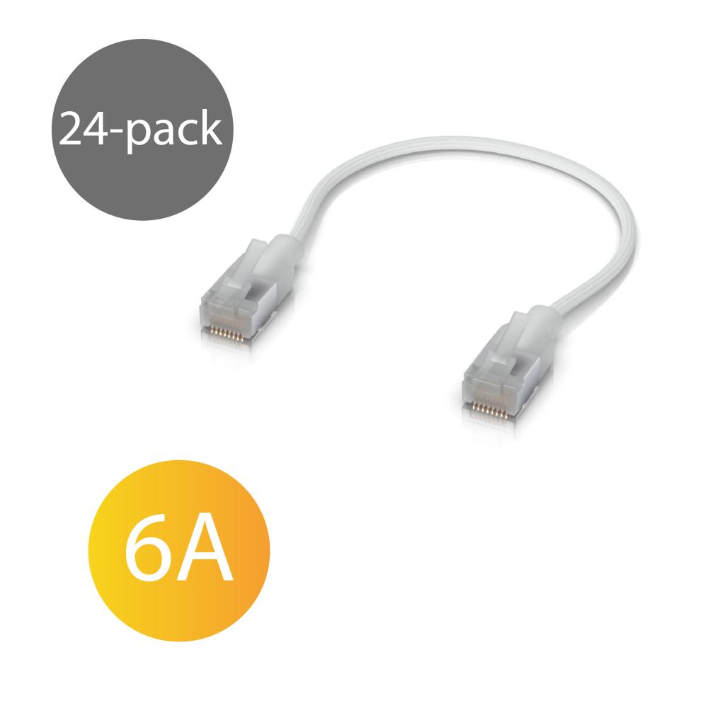 Ubiquiti UniFi Premium Patch Cable patch cord Ethernet kat. 6A, 0,15 m, biały (24-pak)